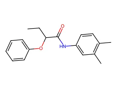 N-(3,4-dimethylphenyl)-2-phenoxybutanamide structure