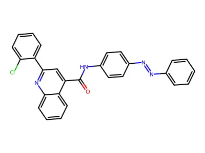 4-Quinolinecarboxamide, 2-(2-chlorophenyl)-N-[4-(2-phenyldiazenyl)phenyl]- structure