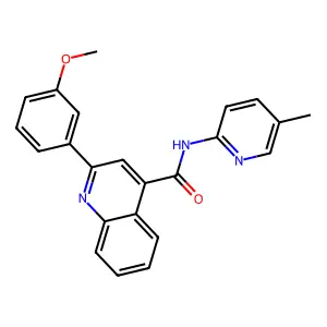 2-(3-methoxyphenyl)-N-(5-methylpyridin-2-yl)quinoline-4-carboxamide structure