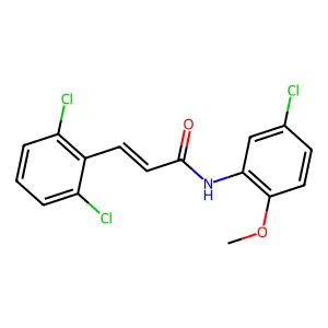 (E)-N-(5-chloro-2-methoxyphenyl)-3-(2,6-dichlorophenyl)prop-2-enamide structure
