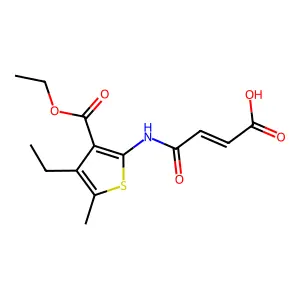 (2Z)-3-{[3-(ETHOXYCARBONYL)-4-ETHYL-5-METHYLTHIOPHEN-2-YL]CARBAMOYL}PROP-2-ENOIC ACID structure