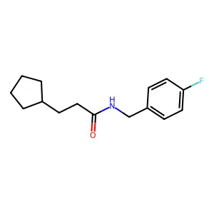 3-cyclopentyl-N-[(4-fluorophenyl)methyl]propanamide structure