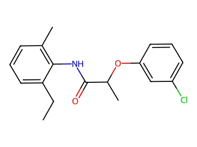 2-(3-chlorophenoxy)-N-(2-ethyl-6-methylphenyl)propanamide structure