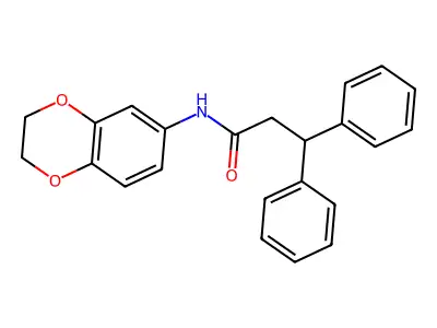 N-(2,3-dihydro-1,4-benzodioxin-6-yl)-3,3-diphenylpropanamide structure