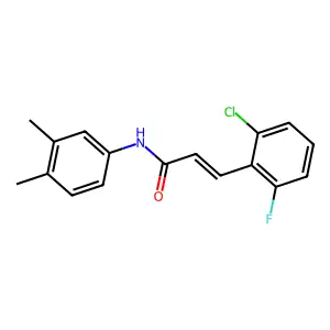 (E)-3-(2-chloro-6-fluorophenyl)-N-(3,4-dimethylphenyl)prop-2-enamide structure