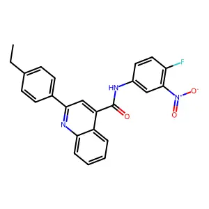 2-(4-ethylphenyl)-N-(4-fluoro-3-nitrophenyl)quinoline-4-carboxamide structure