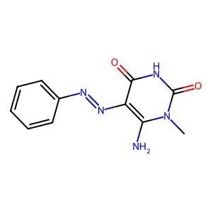 6-Amino-1-methyl-5-phenyldiazenylpyrimidine-2,4-dione structure