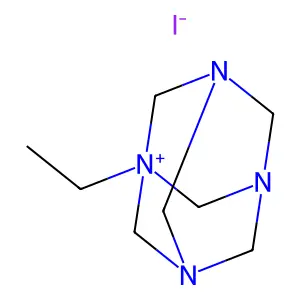 3,5,7-Triaza-1-azoniatricyclo(3.3.1.13,7)decane, 1-ethyl-, iodide (1:1) structure