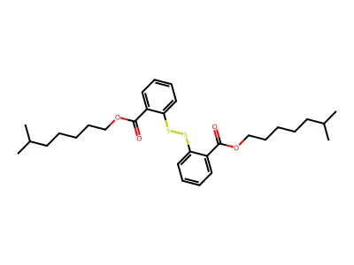 Bis(6-methylheptyl) 2,2'-disulfanediyldibenzoate structure