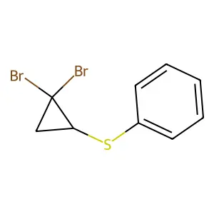 Benzene, ((2,2-dibromocyclopropyl)thio)- structure