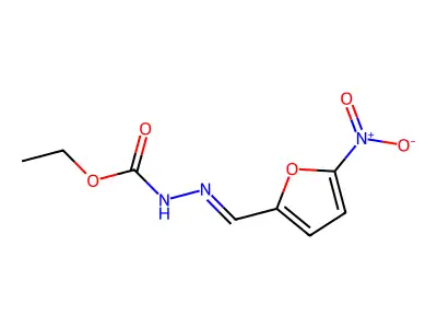 Ethyl hydrogen [(5-nitrofuran-2-yl)methylidene]carbonohydrazonate structure