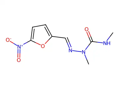 1,3-Dimethyl-1-[(5-nitrofuran-2-yl)methylideneamino]urea structure