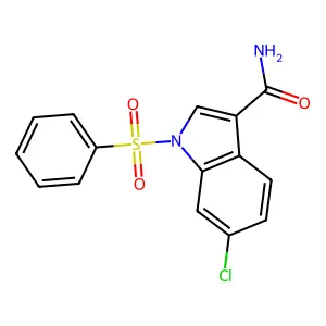 6-Chloro-(phenylsulfonyl)-1H-indole-3-carboxamide structure