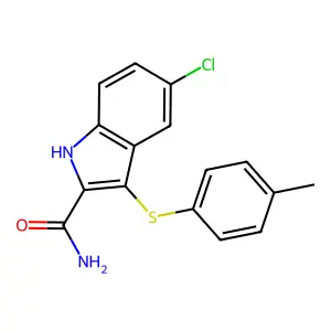 1H-Indole-2-carboxamide, 5-chloro-3-[(4-methylphenyl)thio]- structure