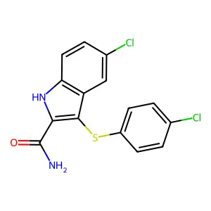 1H-Indole-2-carboxamide, 5-chloro-3-[(4-chlorophenyl)thio]- structure
