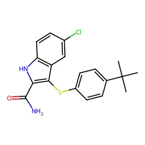1H-Indole-2-carboxamide, 5-chloro-3-[[4-(1,1-dimethylethyl)phenyl]thio]- structure