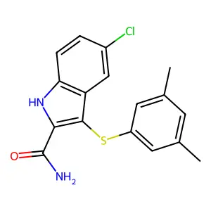 1H-Indole-2-carboxamide, 5-chloro-3-[(3,5-dimethylphenyl)thio]- structure