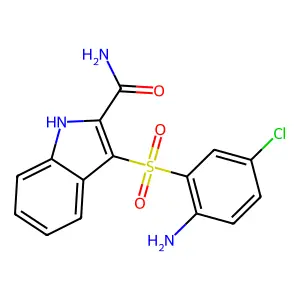 1H-Indole-2-carboxamide, 3-[(2-amino-5-chlorophenyl)sulfonyl]- structure