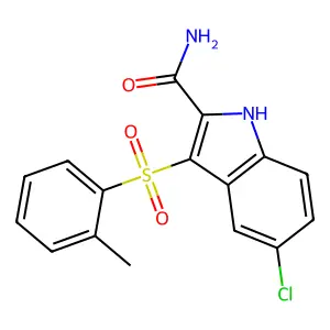 1H-Indole-2-carboxamide, 5-chloro-3-[(2-methylphenyl)sulfonyl]- structure