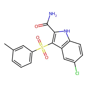 1H-Indole-2-carboxamide, 5-chloro-3-[(3-methylphenyl)sulfonyl]- structure