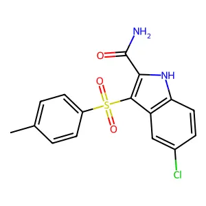 1H-Indole-2-carboxamide, 5-chloro-3-[(4-methylphenyl)sulfonyl]- structure