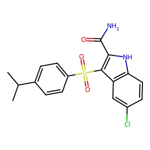 1H-Indole-2-carboxamide, 5-chloro-3-[[4-(1-methylethyl)phenyl]sulfonyl]- structure