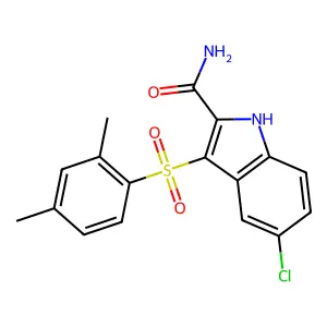 1H-Indole-2-carboxamide, 5-chloro-3-[(2,4-dimethylphenyl)sulfonyl]- structure