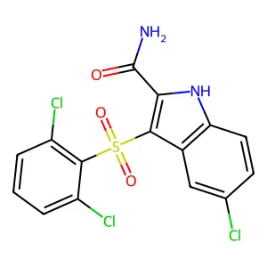 1H-Indole-2-carboxamide, 5-chloro-3-[(2,6-dichlorophenyl)sulfonyl]- structure