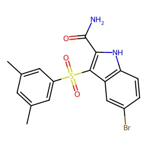1H-Indole-2-carboxamide, 5-bromo-3-[(3,5-dimethylphenyl)sulfonyl]- structure