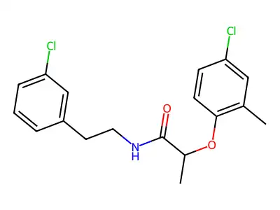 2-(4-chloro-2-methylphenoxy)-N-[2-(3-chlorophenyl)ethyl]propanamide structure