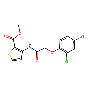 Methyl 3-{[(2,4-dichlorophenoxy)acetyl]amino}-2-thiophenecarboxylate structure