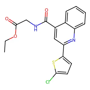 Ethyl 2-[[2-(5-chlorothiophen-2-yl)quinoline-4-carbonyl]amino]acetate structure