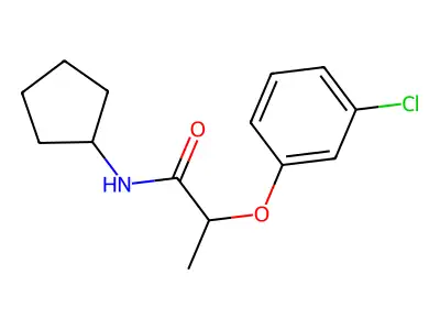 2-(3-chlorophenoxy)-N-cyclopentylpropanamide structure