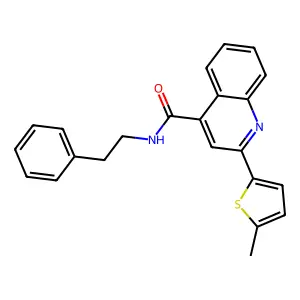 2-(5-methylthiophen-2-yl)-N-(2-phenylethyl)quinoline-4-carboxamide structure