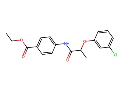 Ethyl 4-[2-(3-chlorophenoxy)propanoylamino]benzoate structure