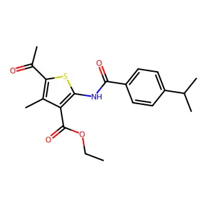 Ethyl 5-acetyl-2-[(4-isopropylbenzoyl)amino]-4-methyl-3-thiophenecarboxylate structure