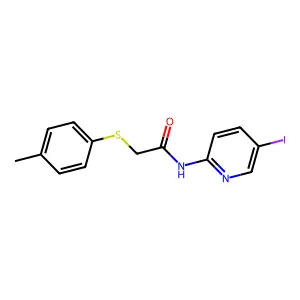 N-(5-iodopyridin-2-yl)-2-(p-tolylthio)acetamide structure