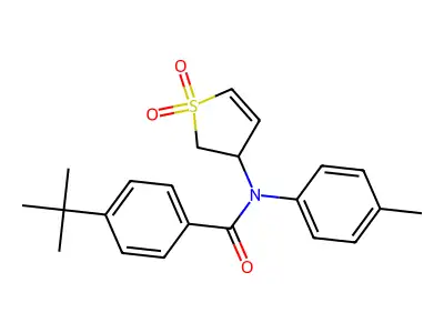 4-(tert-butyl)-N-(1,1-dioxido-2,3-dihydrothiophen-3-yl)-N-(p-tolyl)benzamide structure