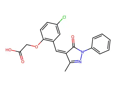 2-[4-chloro-2-[(3-methyl-5-oxo-1-phenyl-pyrazol-4-ylidene)methyl]phenoxy]acetic Acid structure