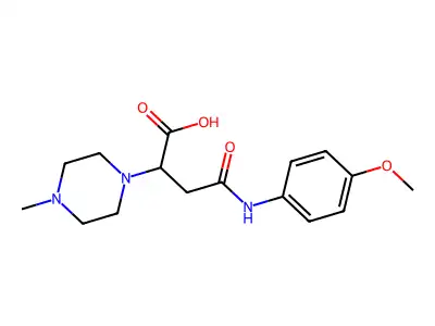 4-(4-Methoxyanilino)-2-(4-methylpiperazin-1-yl)-4-oxobutanoic acid structure