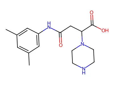 4-((3,5-Dimethylphenyl)amino)-4-oxo-2-(piperazin-1-yl)butanoic acid structure