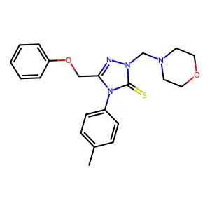 3H-1,2,4-Triazole-3-thione, 2,4-dihydro-4-(4-methylphenyl)-2-(4-morpholinylmethyl)-5-(phenoxymethyl)- structure