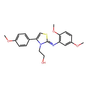 (Z)-2-(2-((2,5-dimethoxyphenyl)imino)-4-(4-methoxyphenyl)thiazol-3(2H)-yl)ethanol structure