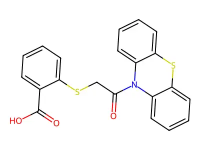 2-{[2-oxo-2-(10H-phenothiazin-10-yl)ethyl]sulfanyl}benzoic acid structure