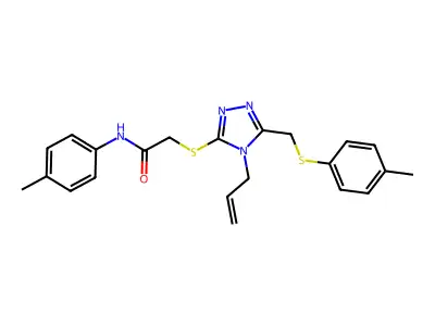 2-((4-Allyl-5-((p-tolylthio)methyl)-4H-1,2,4-triazol-3-yl)thio)-N-(p-tolyl)acetamide structure