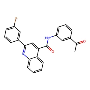 N-(3-acetylphenyl)-2-(3-bromophenyl)quinoline-4-carboxamide structure