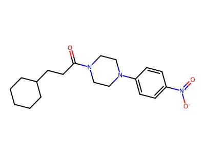 3-Cyclohexyl-1-[4-(4-nitrophenyl)piperazin-1-yl]propan-1-one structure
