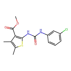 Methyl 2-[(3-chlorophenyl)carbamoylamino]-4,5-dimethylthiophene-3-carboxylate structure