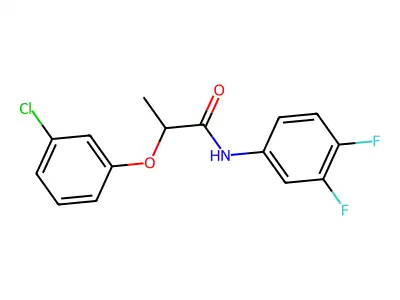 2-(3-chlorophenoxy)-N-(3,4-difluorophenyl)propanamide structure
