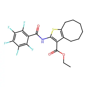 ethyl 2-[(2,3,4,5,6-pentafluorobenzoyl)amino]-4,5,6,7,8,9-hexahydrocycloocta[b]thiophene-3-carboxylate structure